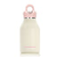 White water bottle with pink lid and handle on a white background