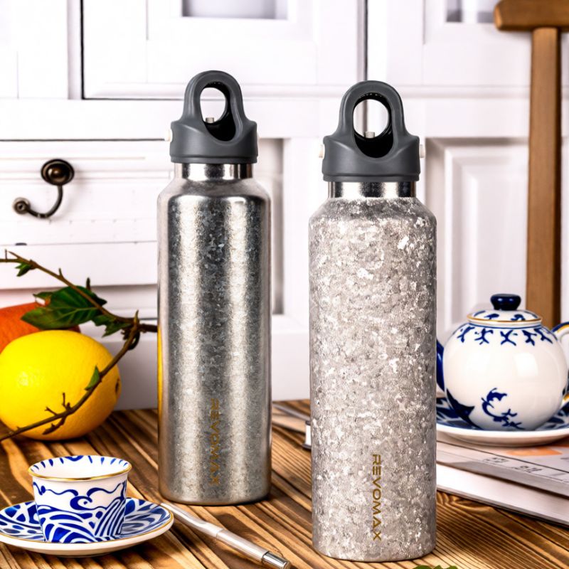 RevoMax 20oz Vacuum Insulated Flask-Titanium Serie (WIND-ERODED SILVER)