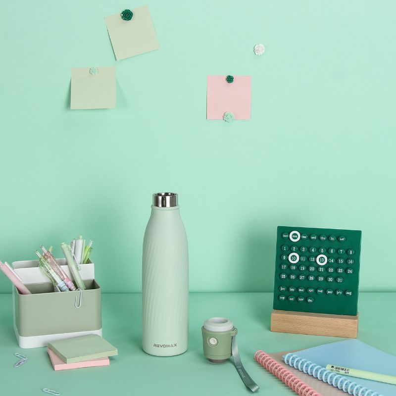RevoMax 17oz Vacuum Insulated Flask-Artdeco Series (Matcha Green)