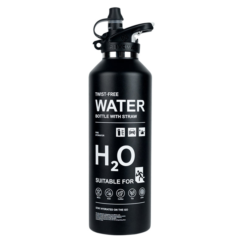 RevoMax 32oz Vacuum Insulated Flask-Fire Extinguisher Series (ONYX BLACK)
