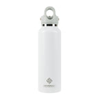 White water bottle with a silver cap on a white background