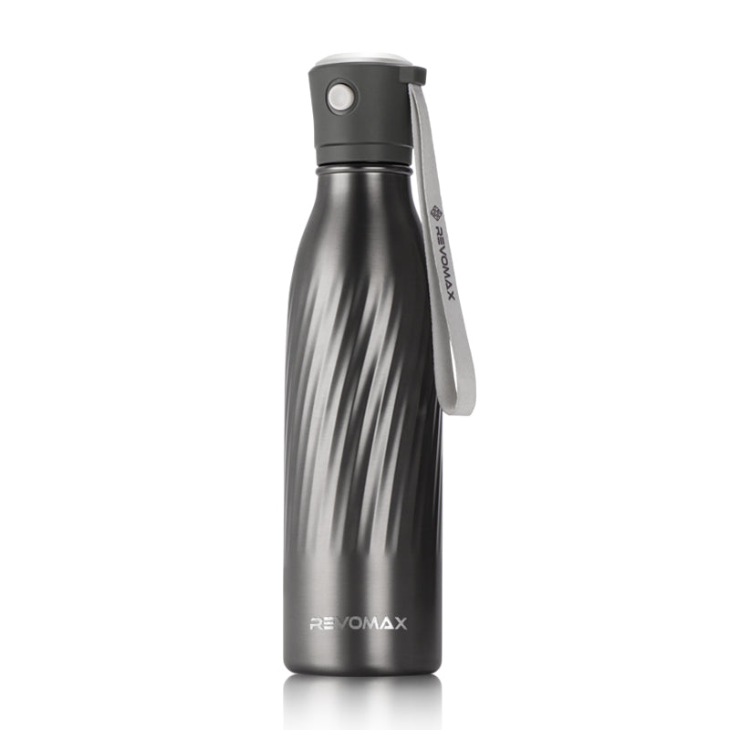 Gray water bottle with a handle on a white background Main image