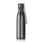 Gray water bottle with a handle on a white background