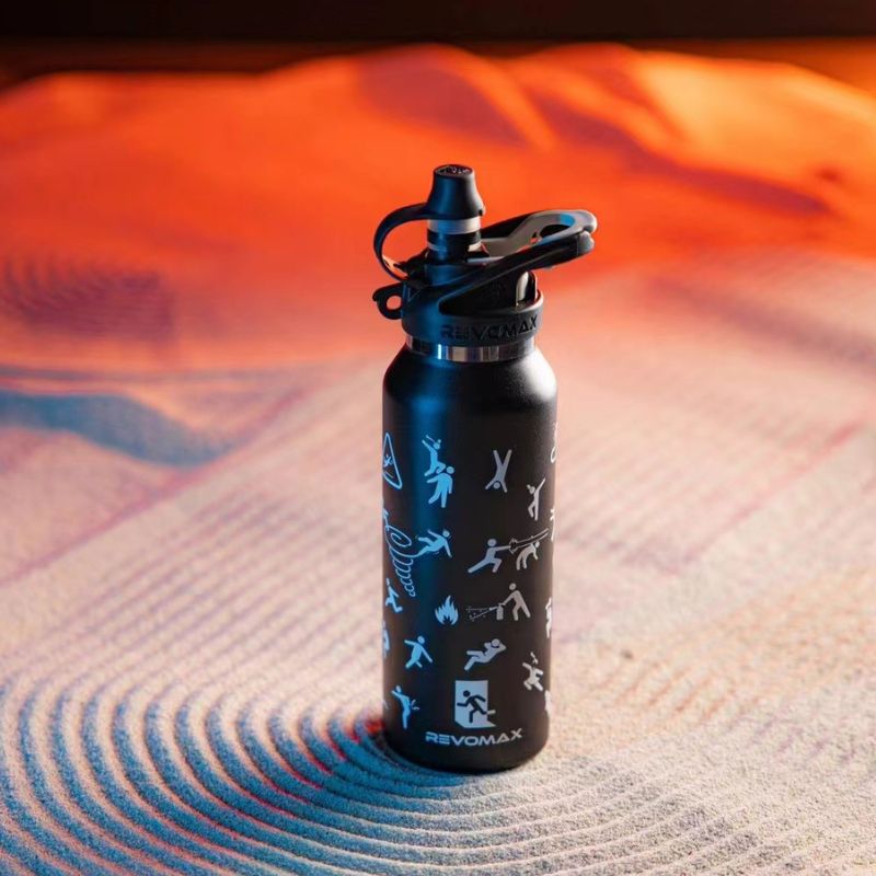 RevoMax 32oz Vacuum Insulated Flask-Fire Extinguisher Series (ONYX BLACK) Secondary image