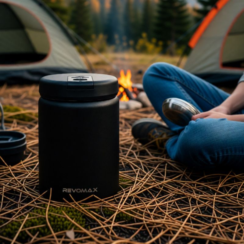 RevoMax 32oz Vacuum Insulated Food Jar (ONYX BLACK) Secondary image