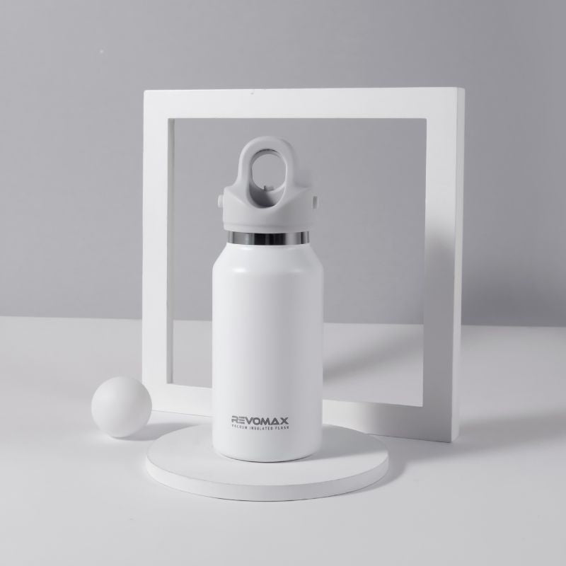 RevoMax 9oz Vacuum Insulated Flask-Classic Series (MATTE WHITE) Secondary image