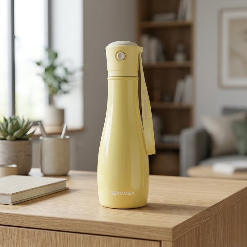 RevoMax 12oz Vacuum Insulated Flask-Artdeco Series (MISU YELLOW) Secondary image