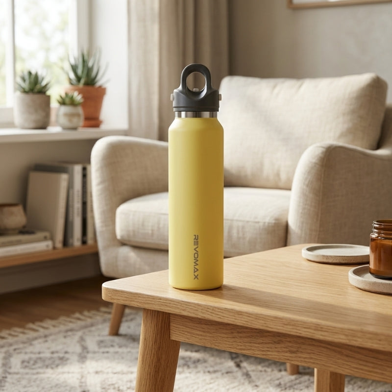 RevoMax 16oz Slim Vacuum Insulated Flask-Classic Series (BUTTER YELLOW) Secondary image