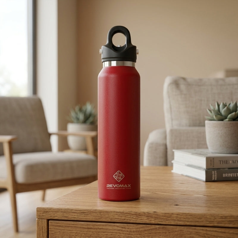 RevoMax 16oz Slim Vacuum Insulated Flask-Classic Series (FIRE  RED)