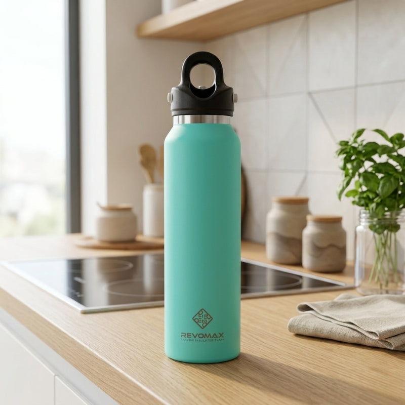 RevoMax 16oz Slim Vacuum Insulated Flask-Classic Series (LAKE GREEN)