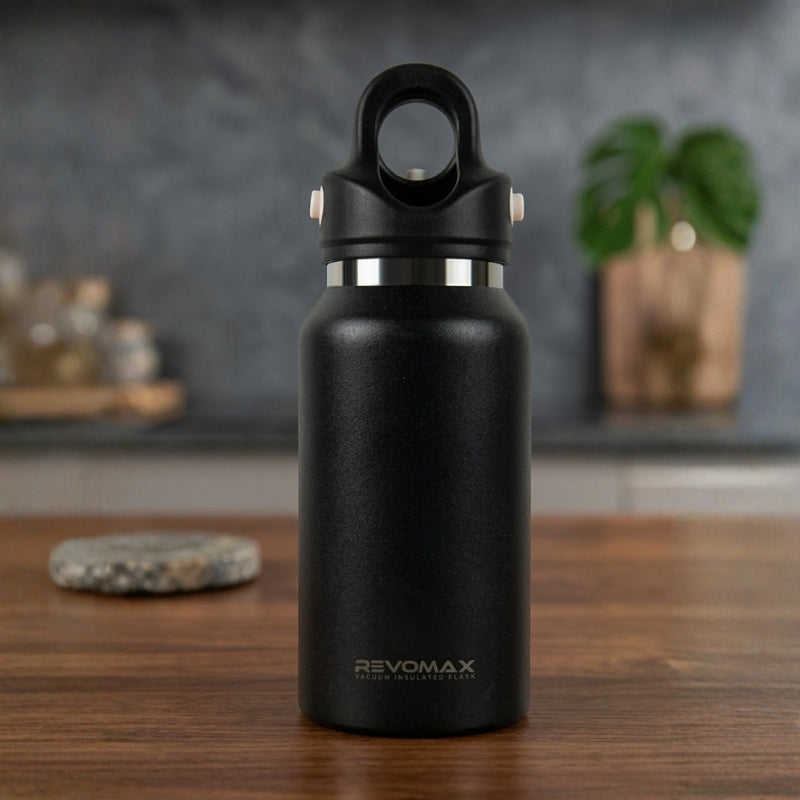 RevoMax 9oz Vacuum Insulated Flask-Classic Series (ONYX BLACK) Secondary image
