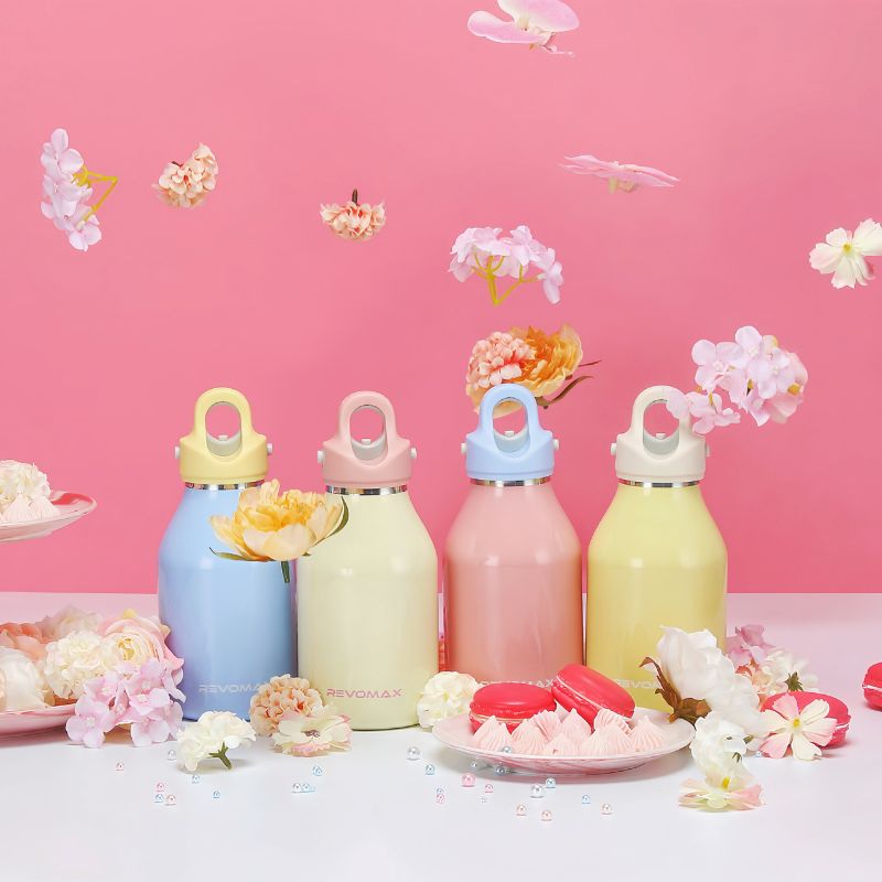 RevoMax 16oz Vacuum Insulated Flask-Boldgirl Series (CREAM WHITE) Secondary image